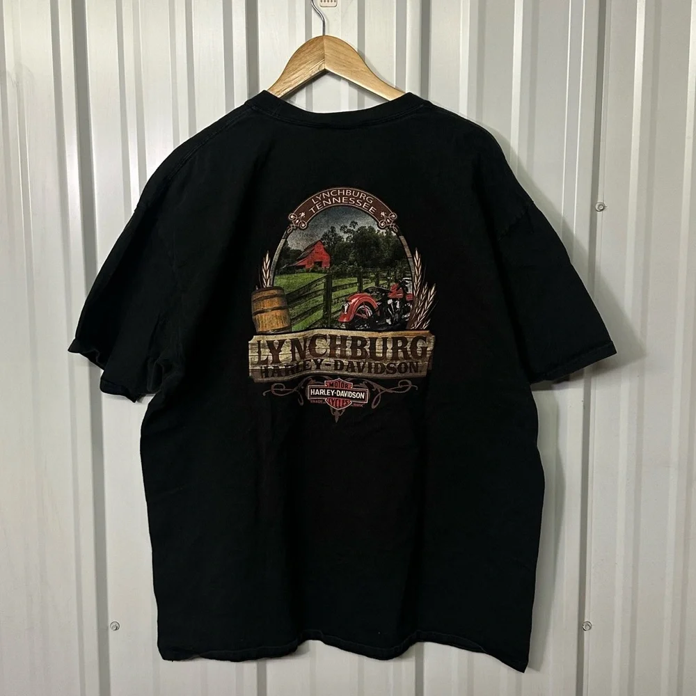 Vintage Harley Davidson Short Sleeve Crew Neck Graphic Tee Men 2 XLarge Biker